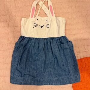 Hanna Andersson Blue and White Bunny Dress